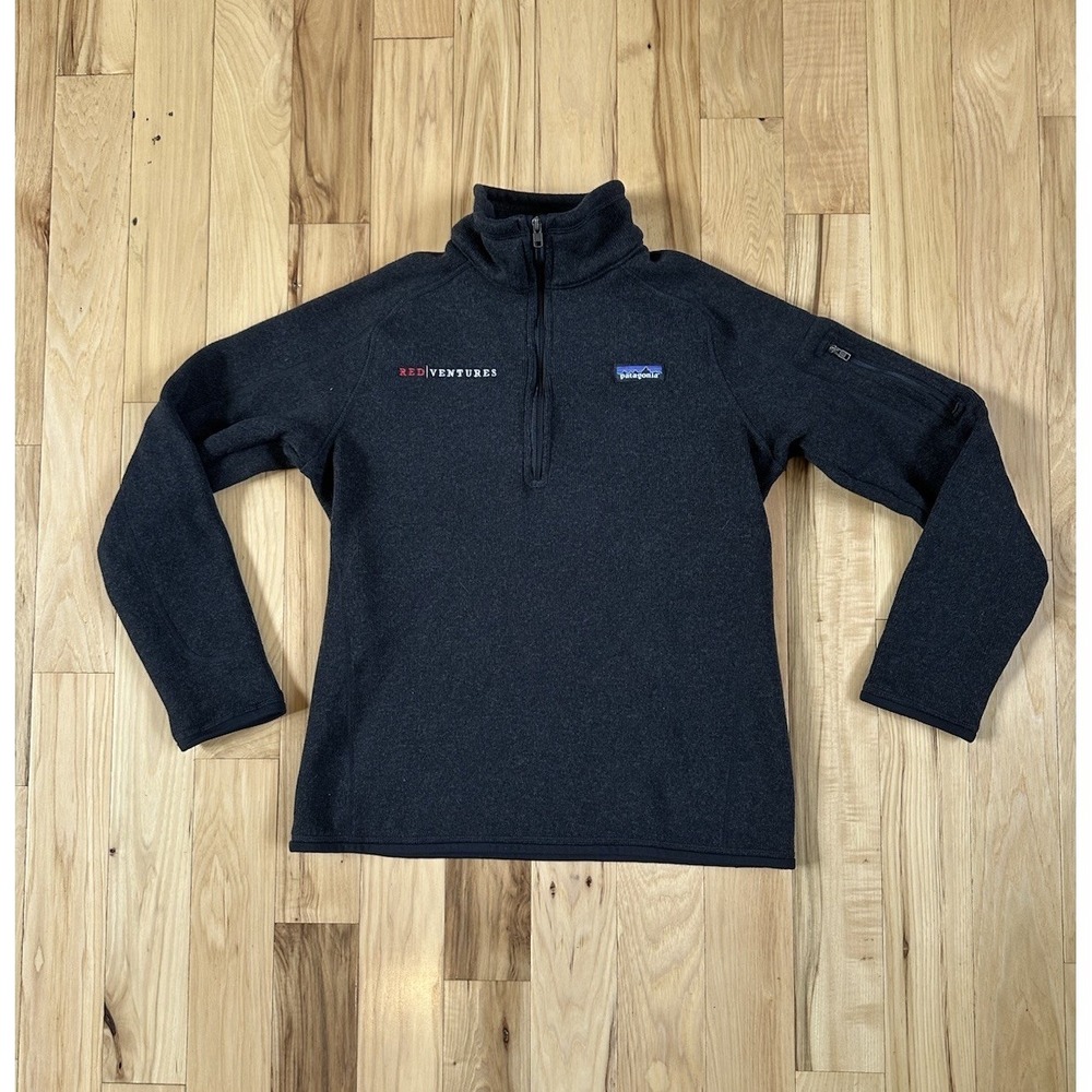 Patagonia Womens Medium Better Sweater 1/4 Zip Black Pullover STY25617FA17 Logo